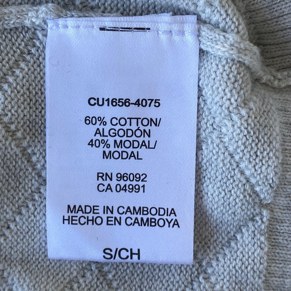 Hilary Radley Women Sweater Small Knit Cardigan Button Grey Cotton Long Sleeve - Picture 9 of 9